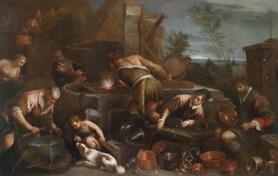 The Forge of Vulcan by Francesco Bassano the Younger